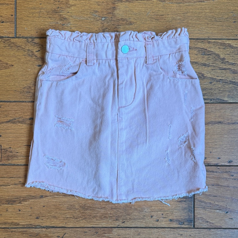 Hayden Girls Light Pink Distressed Skirt